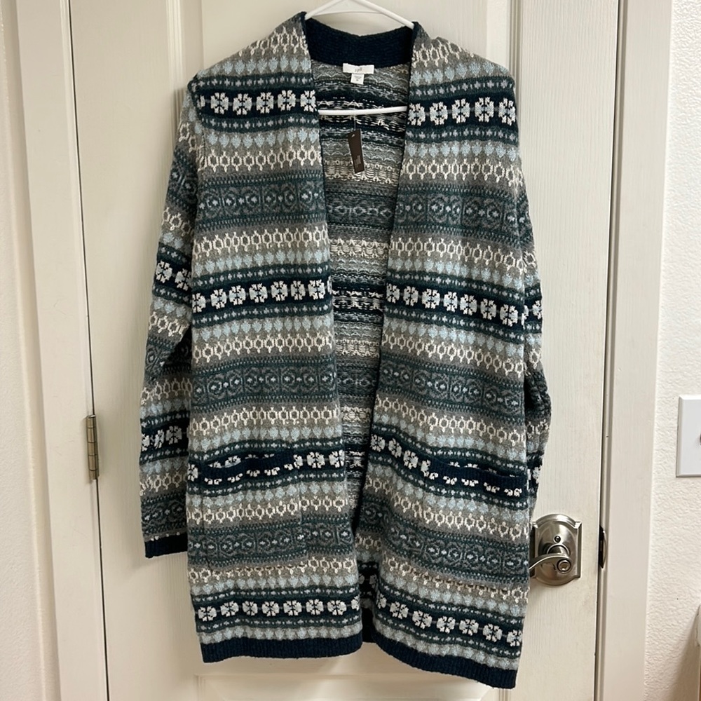 NWT Fair Isle J. Jill Cardigan Sweater Women’s Size XSmall